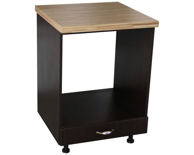 Corp pentru cuptor incorporabil cu sertar Zebra, Wenge/MDF Wenge, cu blat artar, 60 x 85 x 60 cm